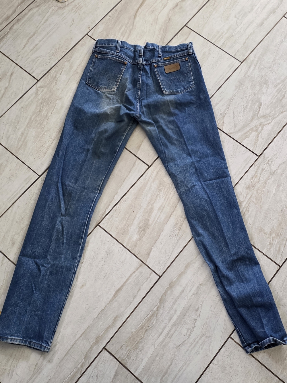 Wrangler Men's Dark Blue Straight Leg Jeans
